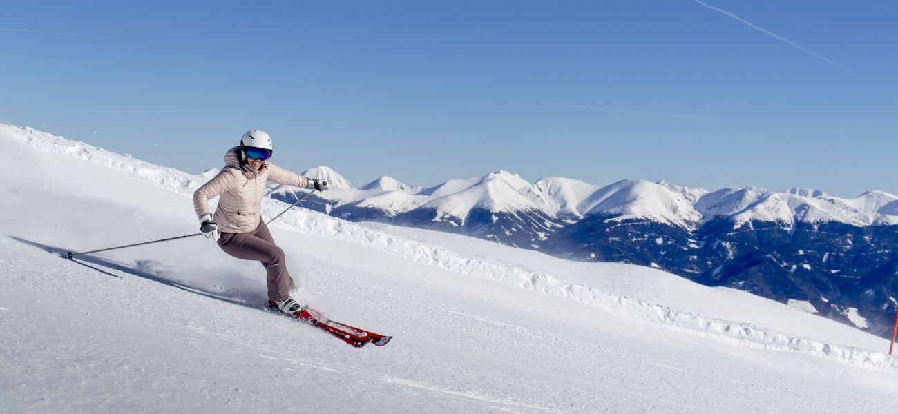 Skifahren bei perfektem Wetter